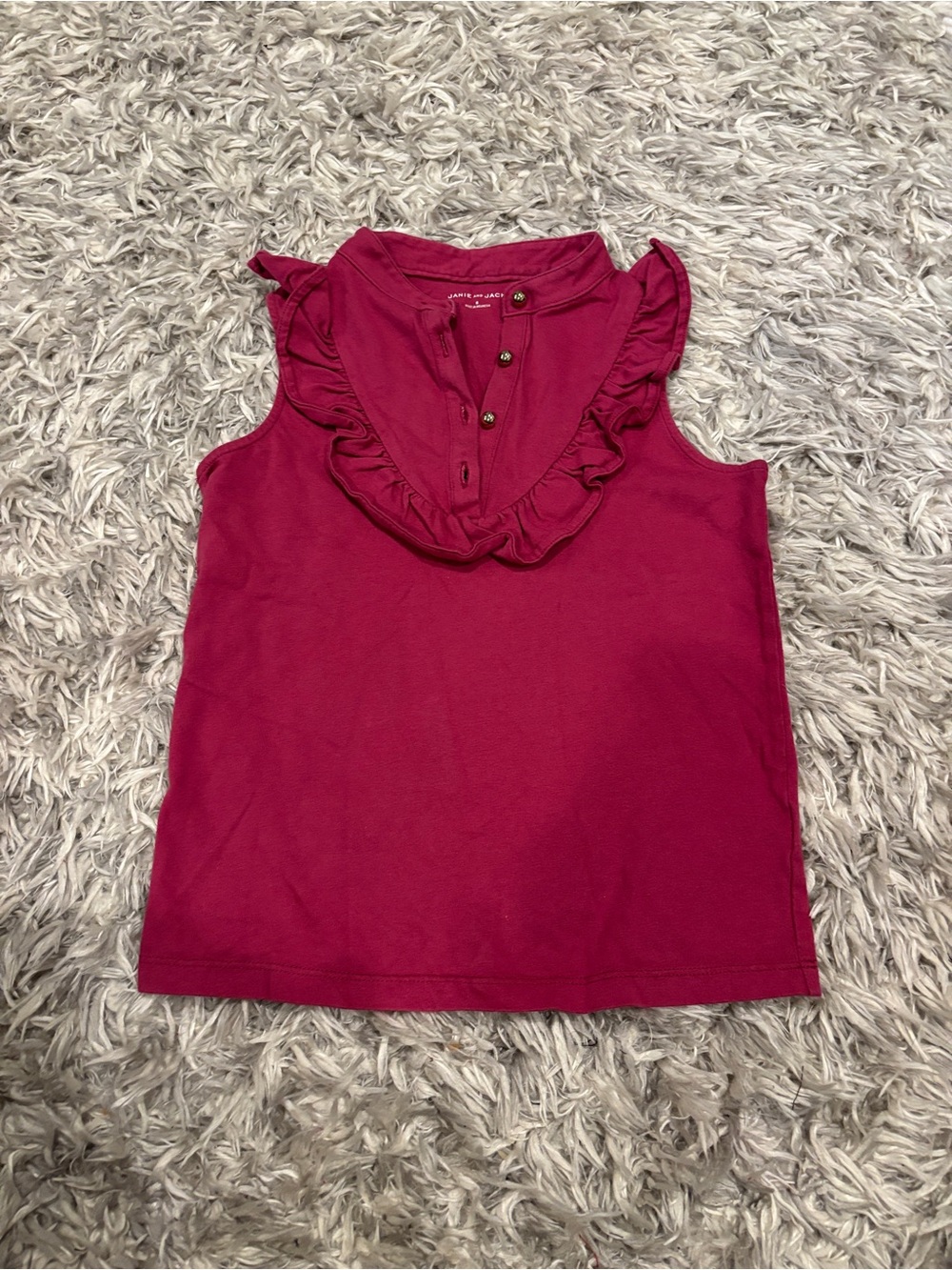 Janie and Jack Girls Size 8 Magenta
Ruffle Trim Sleeveless Top
